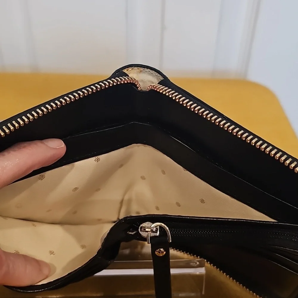 Kate Spade Black Quilted Zip Around Wallet - Vintage